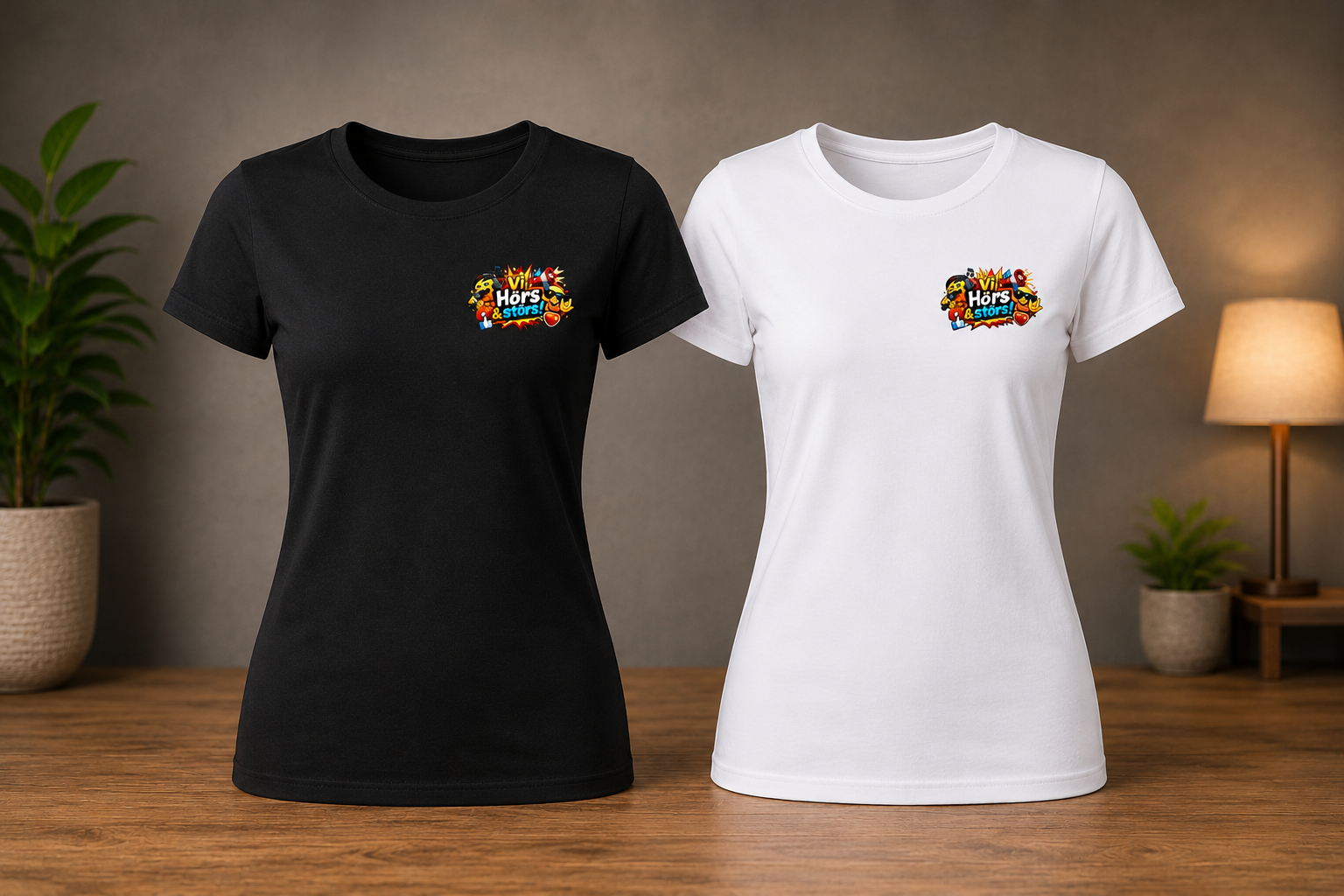 "Vi hörs & störs" t-shirt dam (litet tryck)