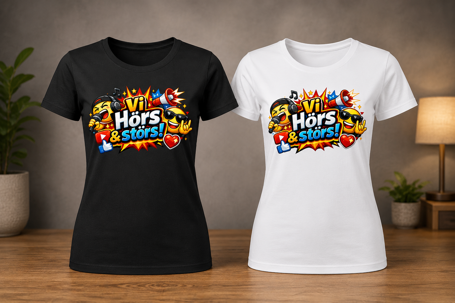 "Vi hörs & störs" t-shirt dam (stort tryck)