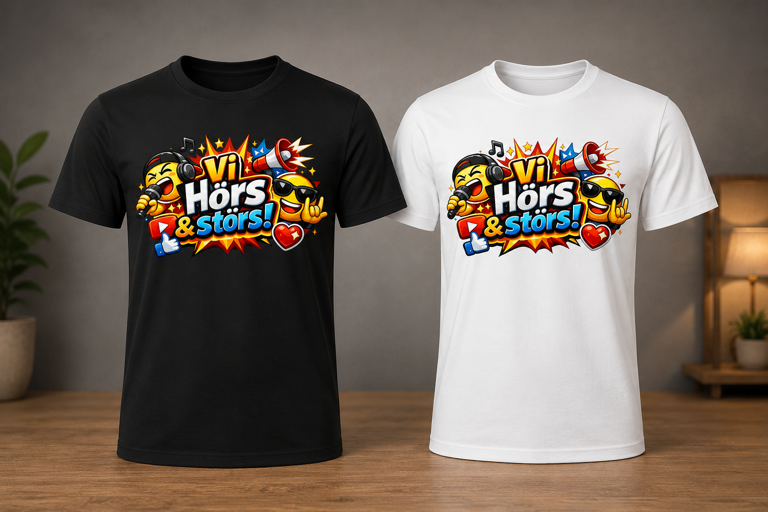 "Vi hörs & störs" t-shirt herr (stort tryck)