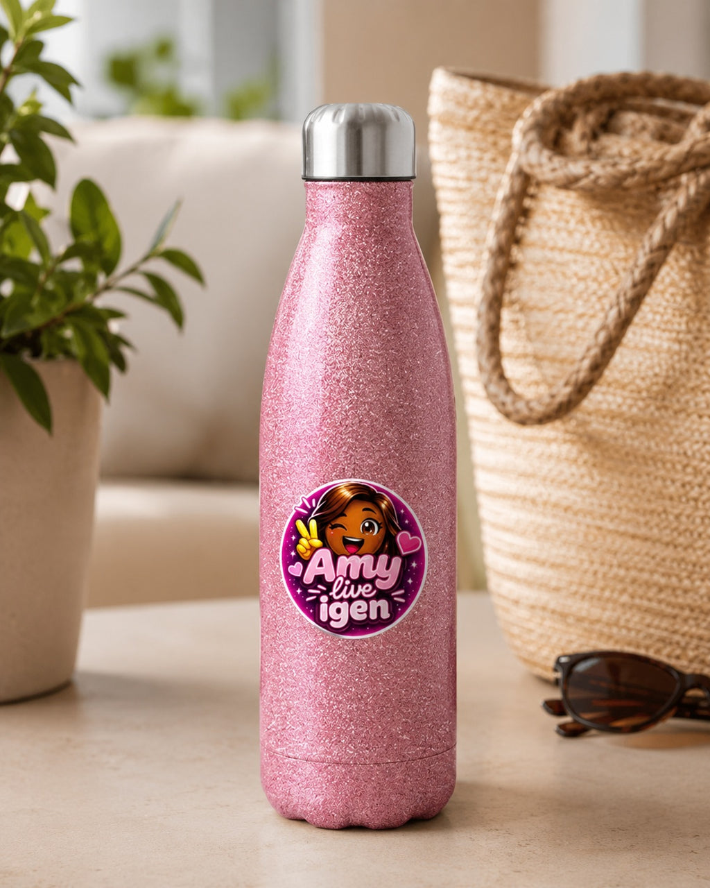 "Amy live igen" Glittrig termosflaska 500 ml