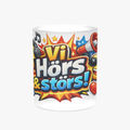 "Vi hörs & störs" kaffemugg i frostat glas