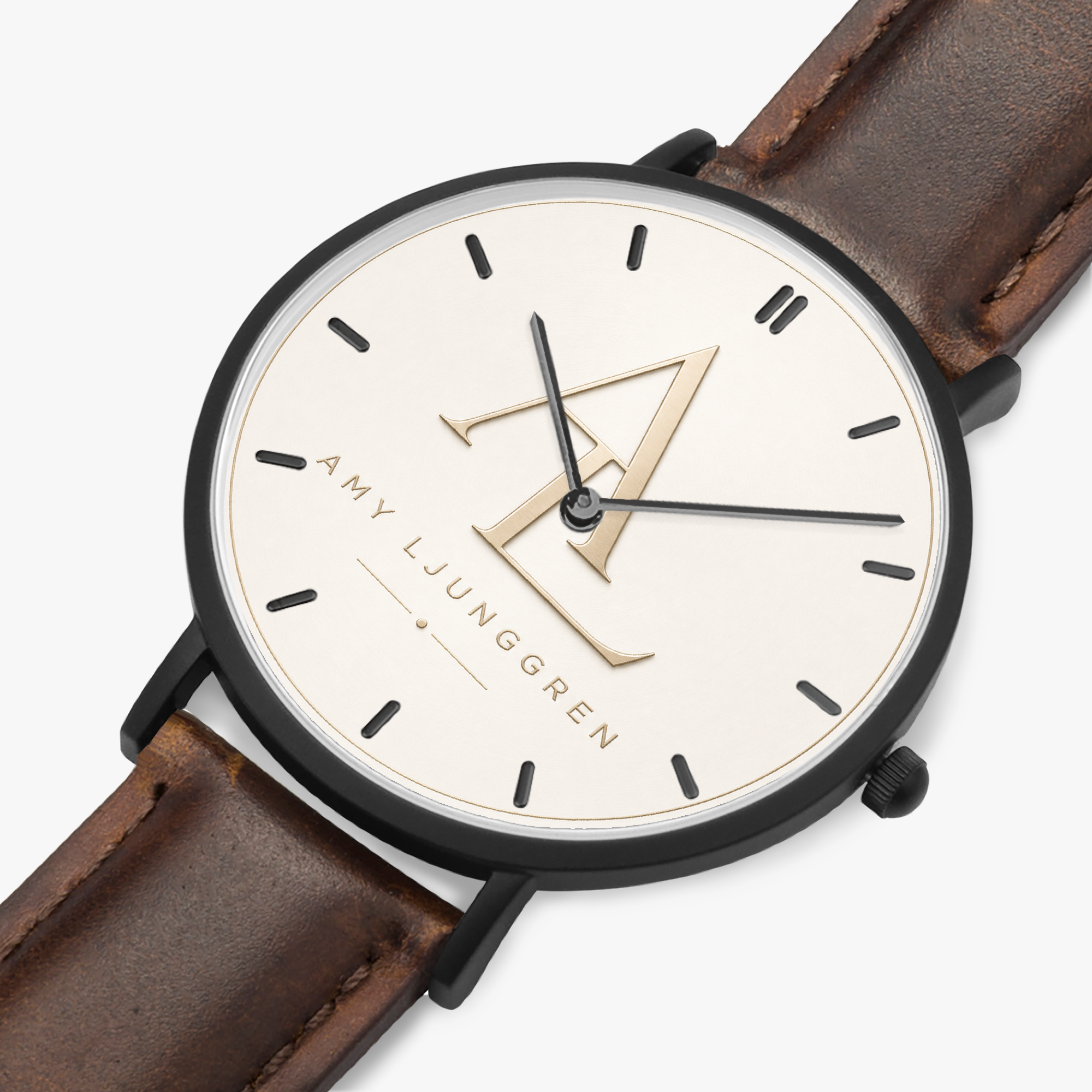 Armbandsur med rem i konstläder