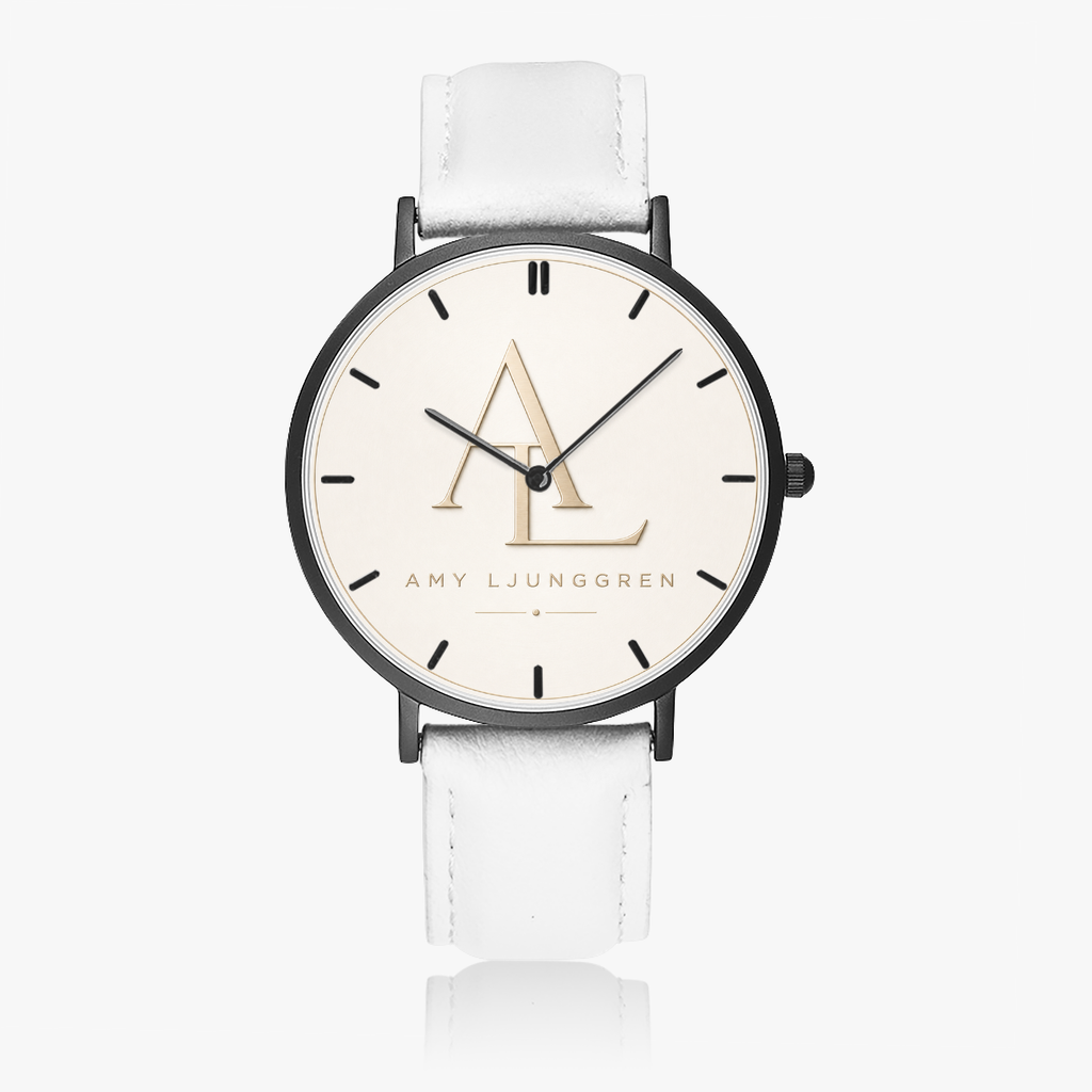 Armbandsur med rem i konstläder