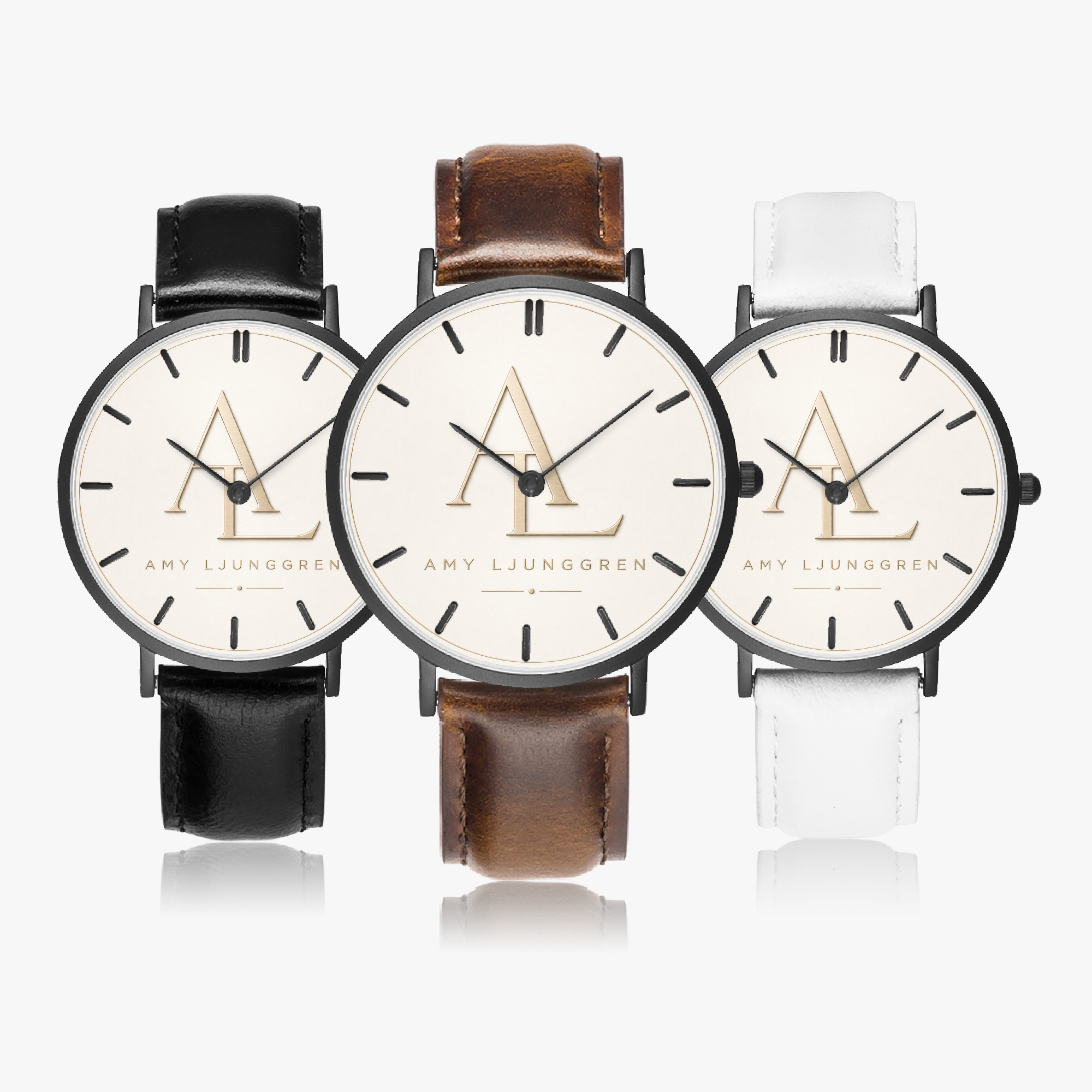 Armbandsur med rem i konstläder