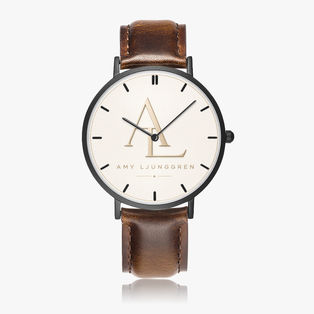Armbandsur med rem i konstläder