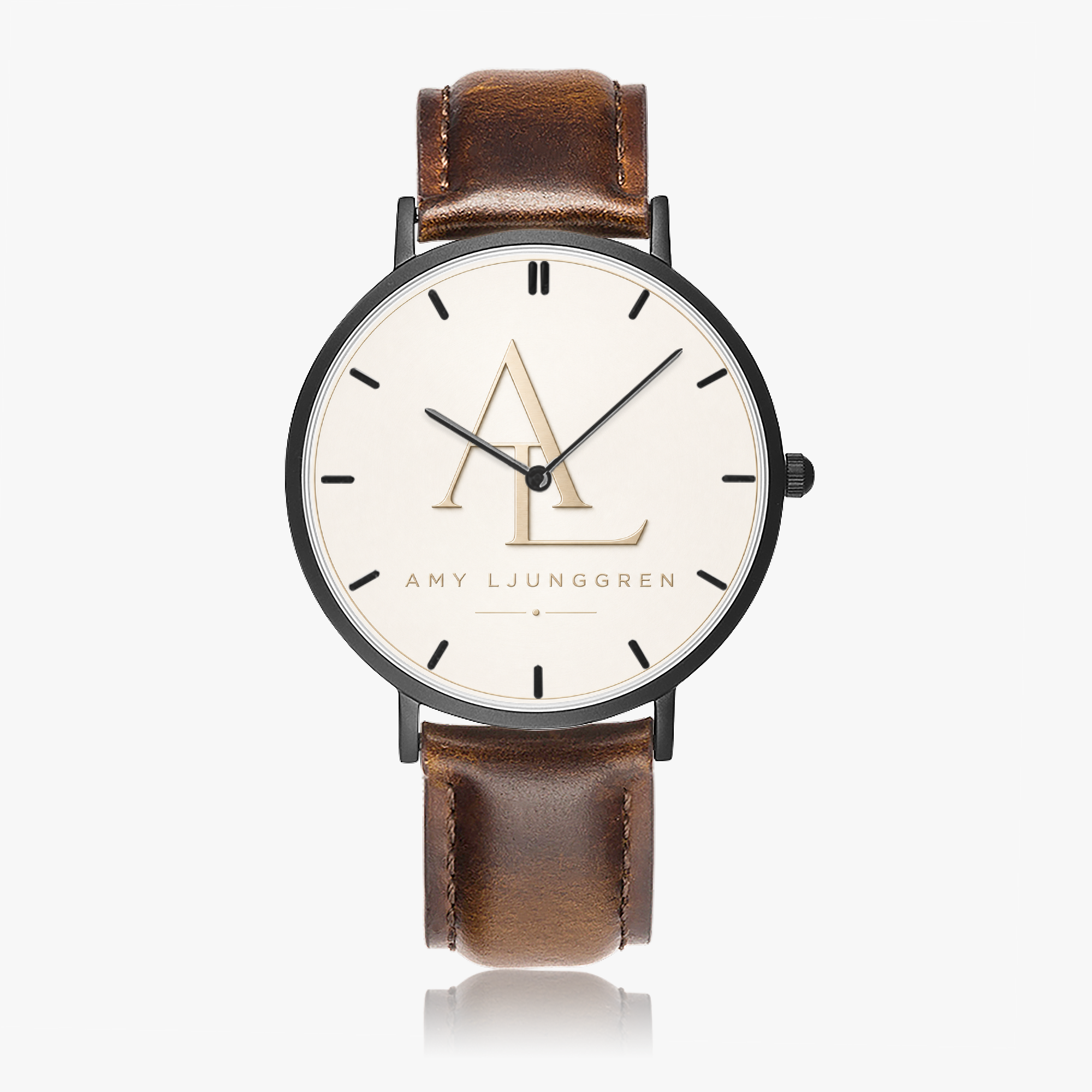 Armbandsur med rem i konstläder