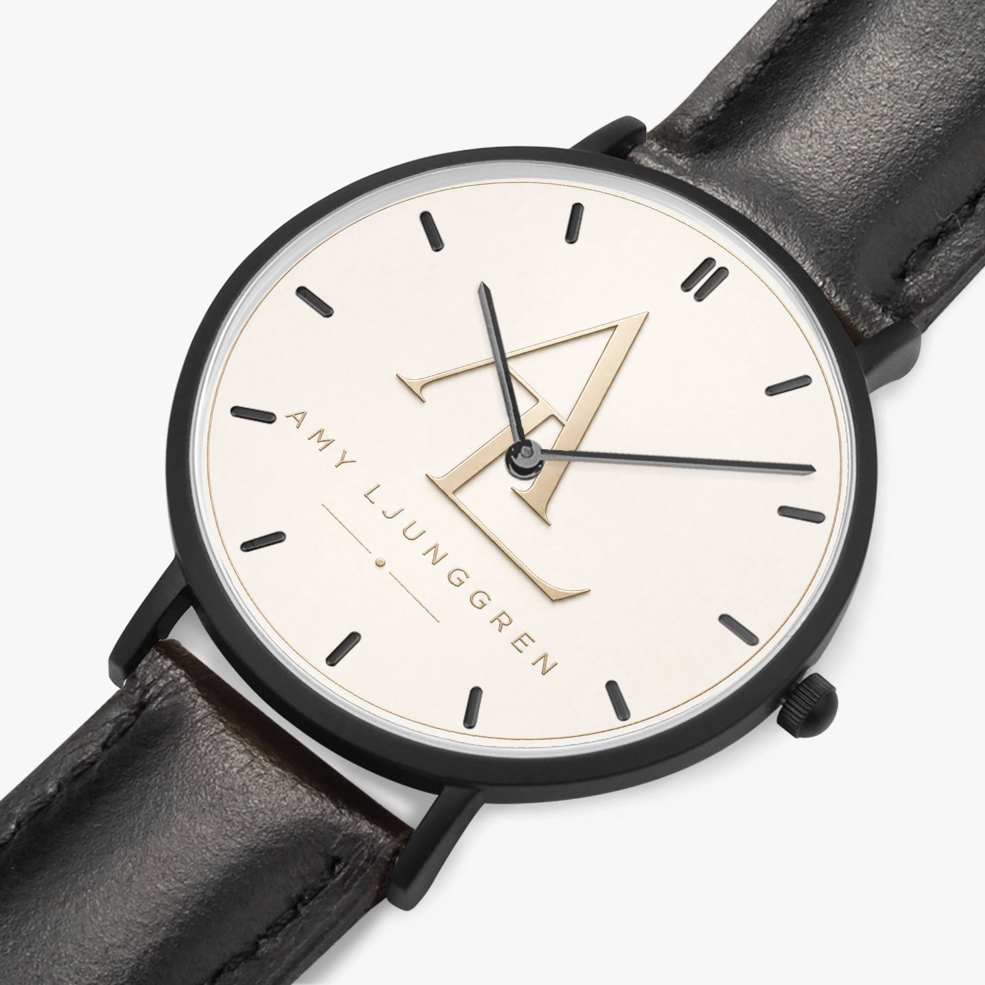 Armbandsur med rem i konstläder