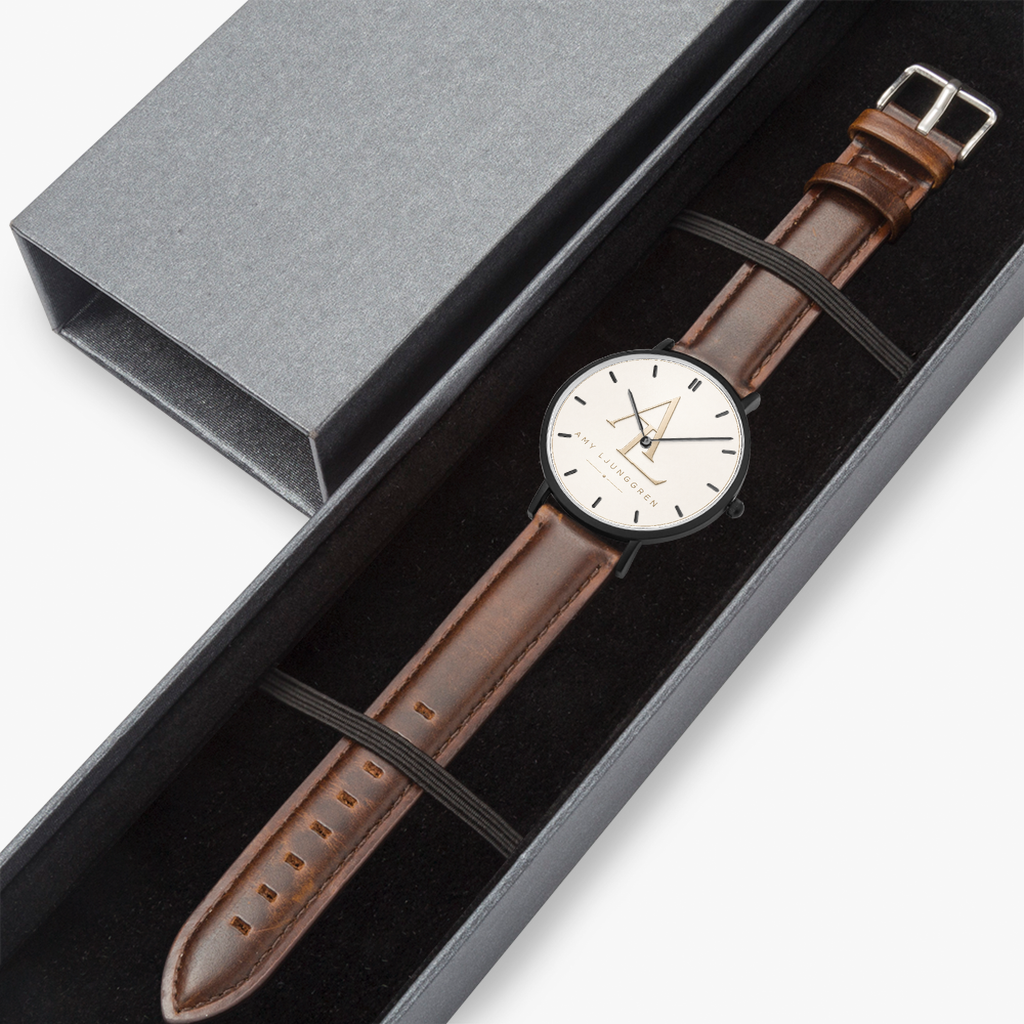 Armbandsur med rem i konstläder
