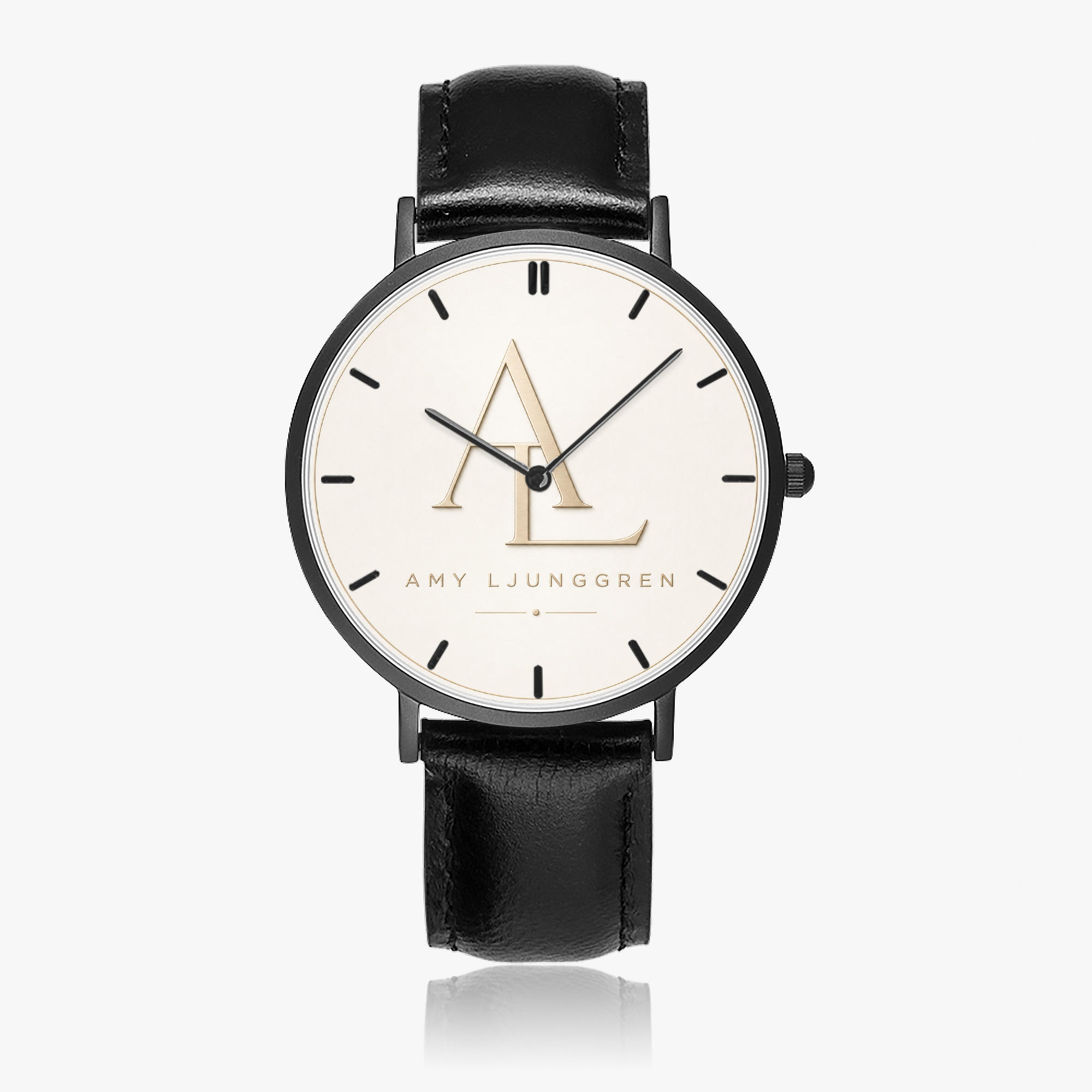 Armbandsur med rem i konstläder