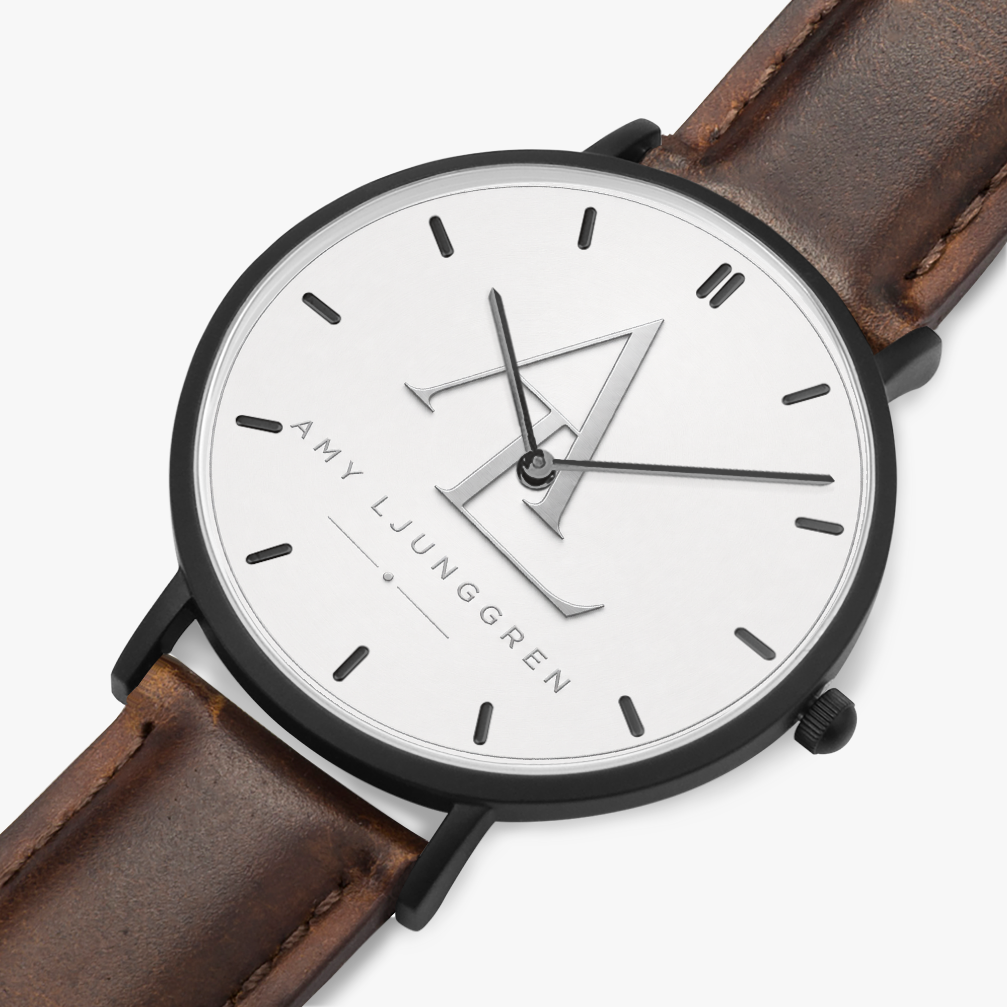 Armbandsur med rem i konstläder