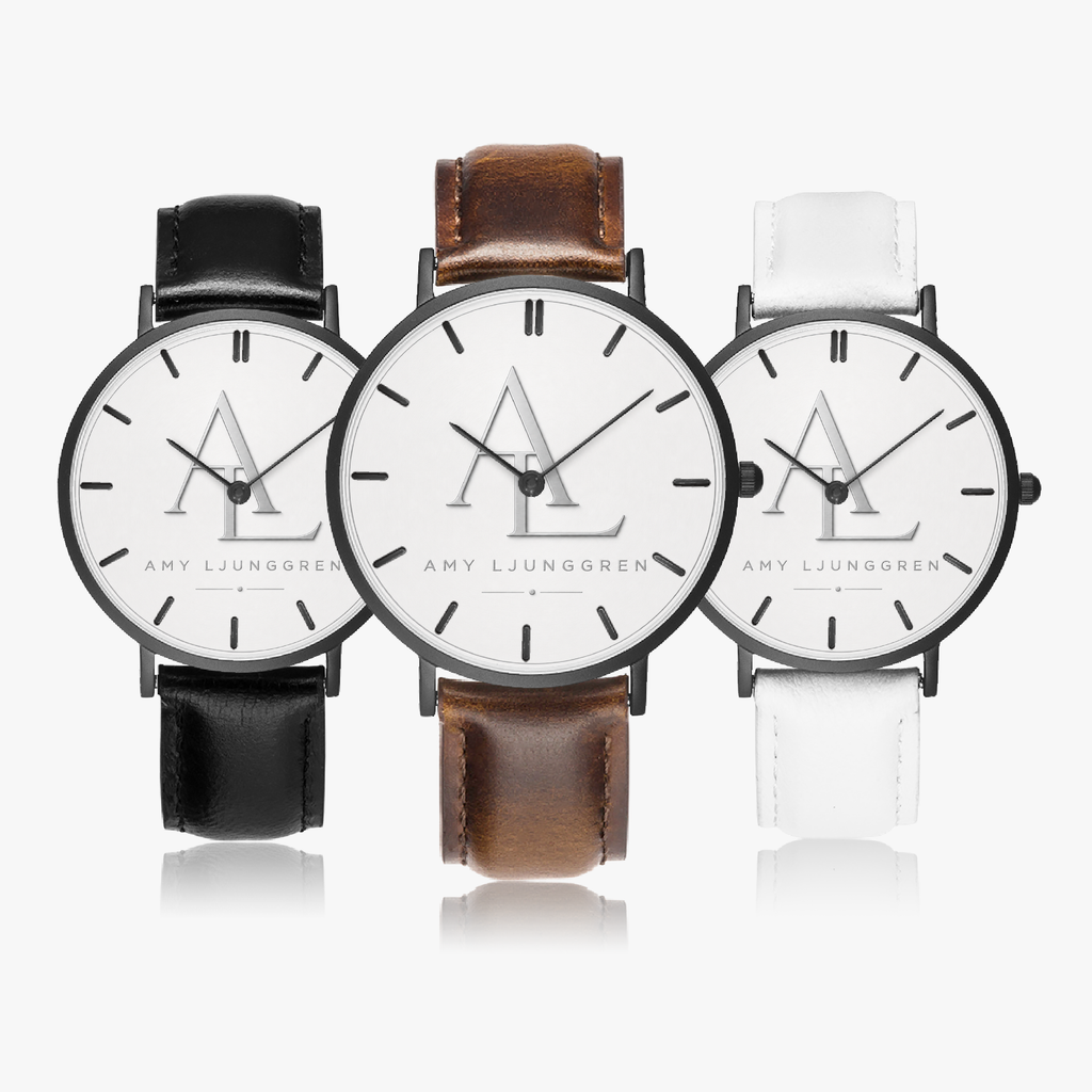 Armbandsur med rem i konstläder