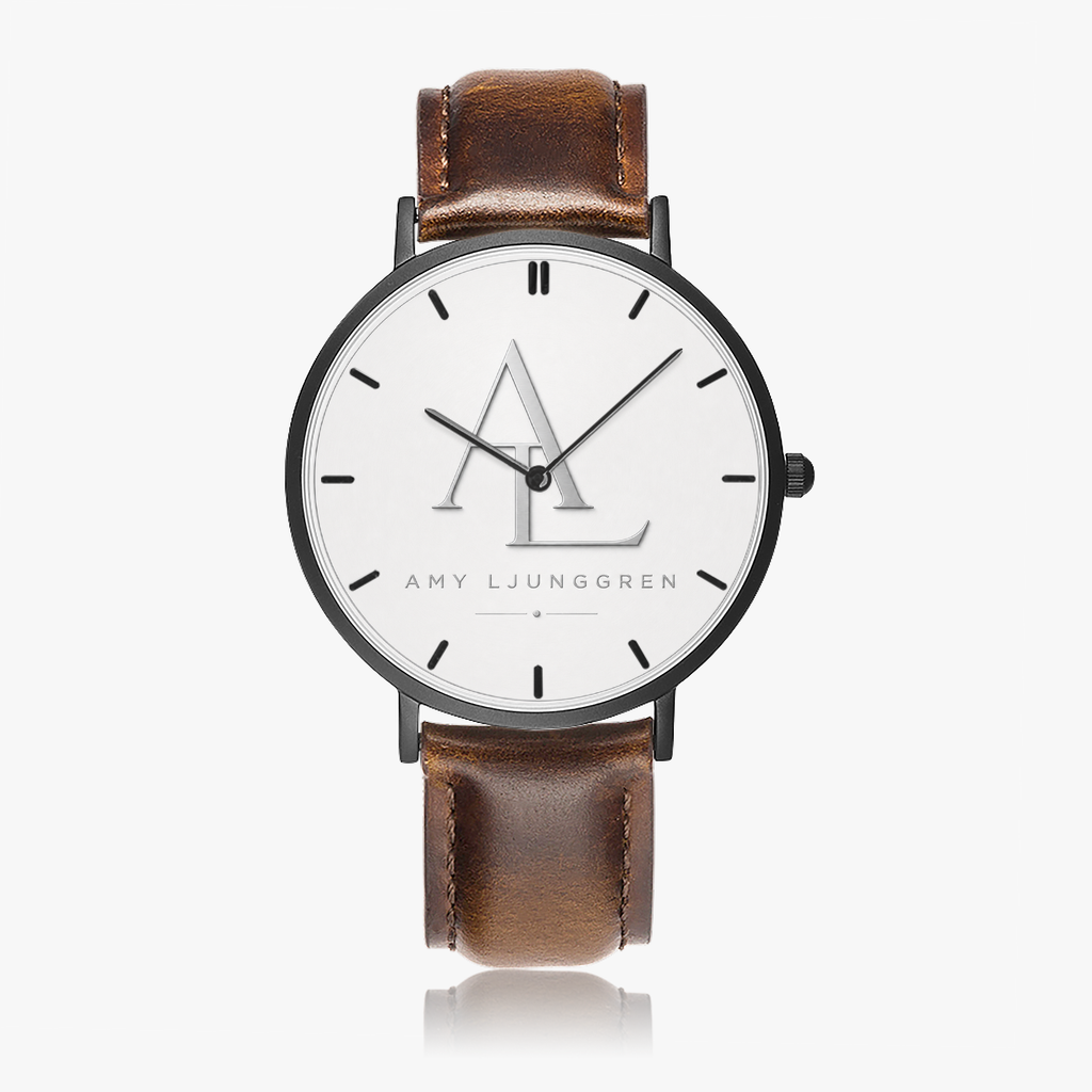 Armbandsur med rem i konstläder