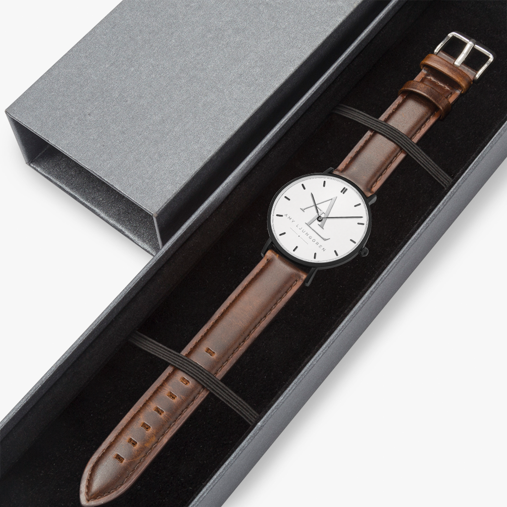 Armbandsur med rem i konstläder