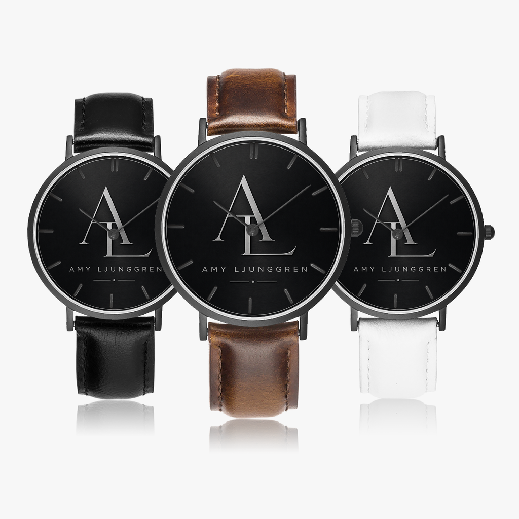 Armbandsur med rem i konstläder