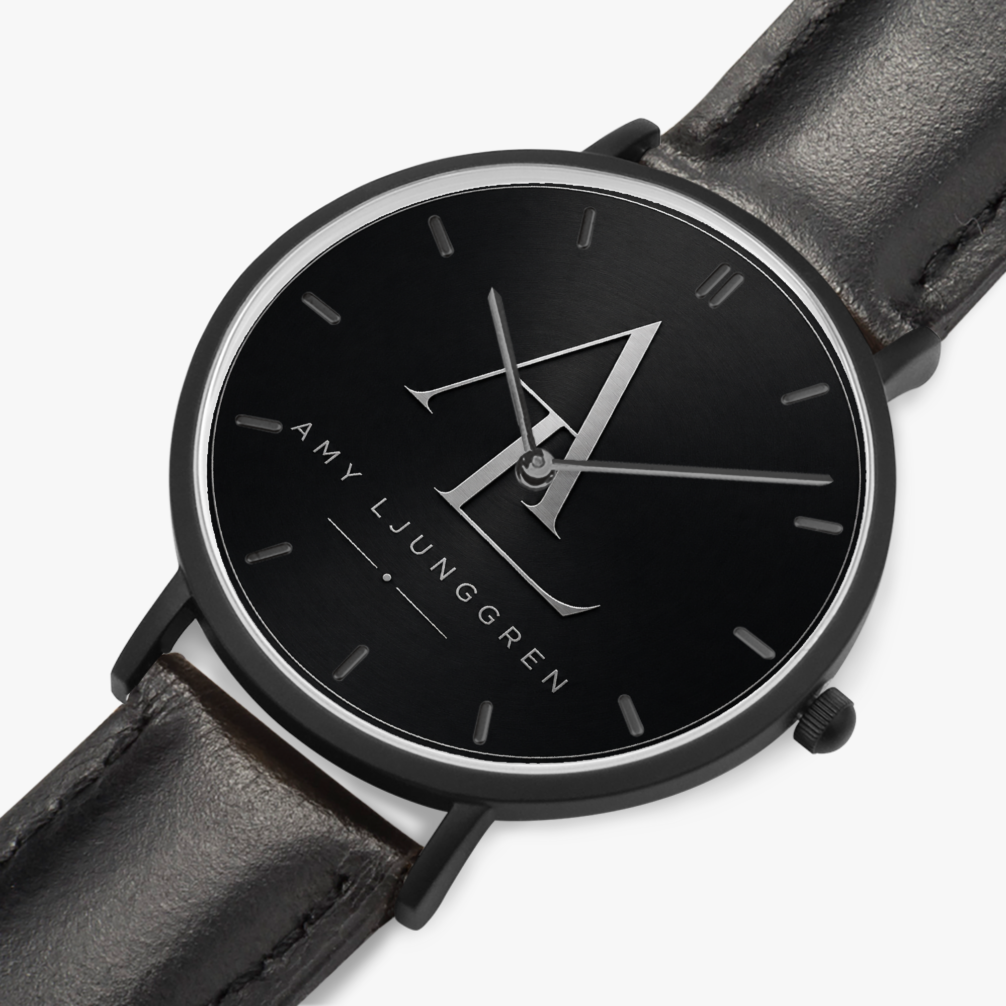 Armbandsur med rem i konstläder