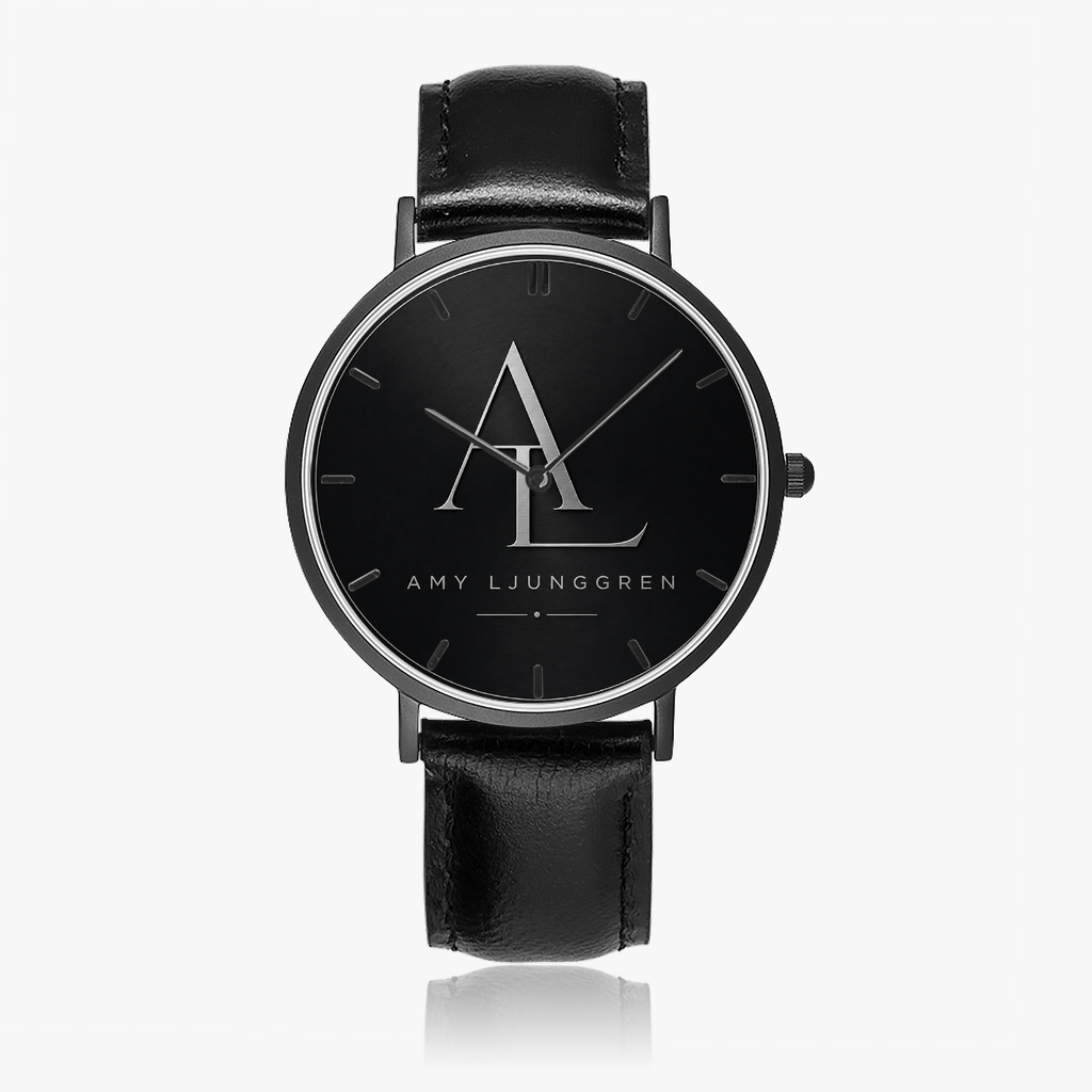 Armbandsur med rem i konstläder