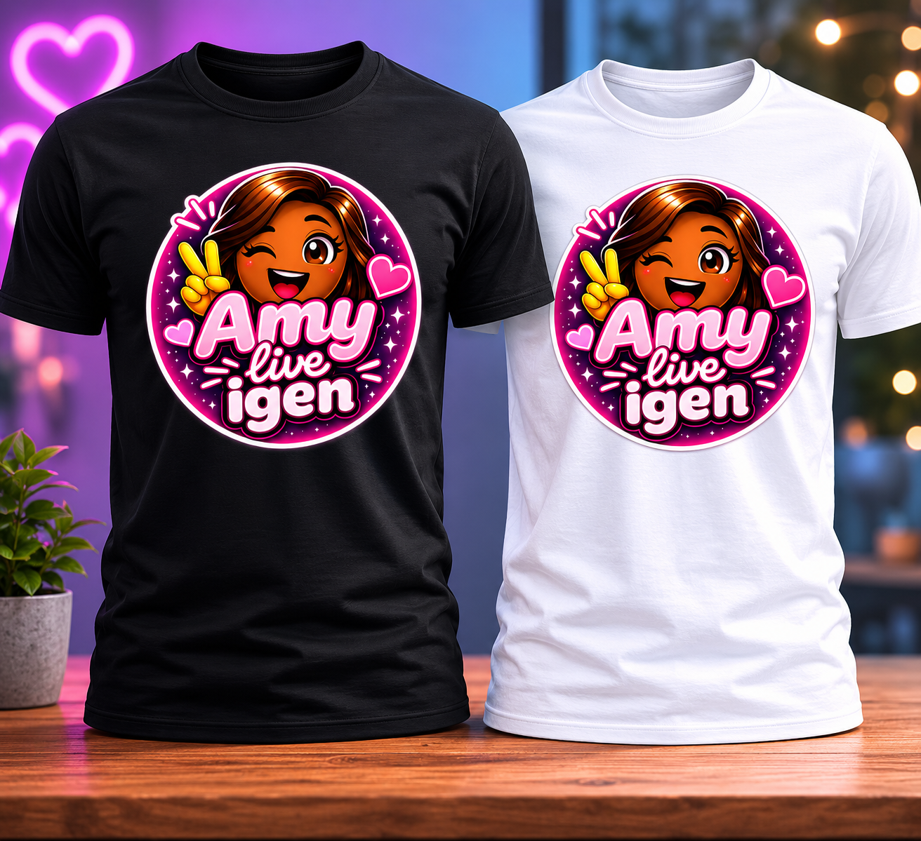 "Amy live igen" t-shirt herr (stort tryck)