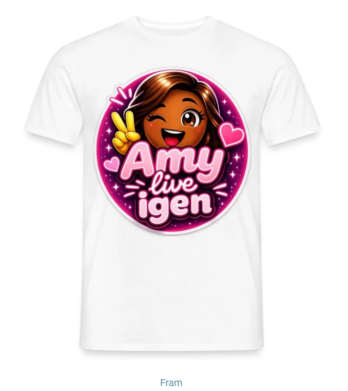 "Amy live igen" t-shirt herr (stort tryck)