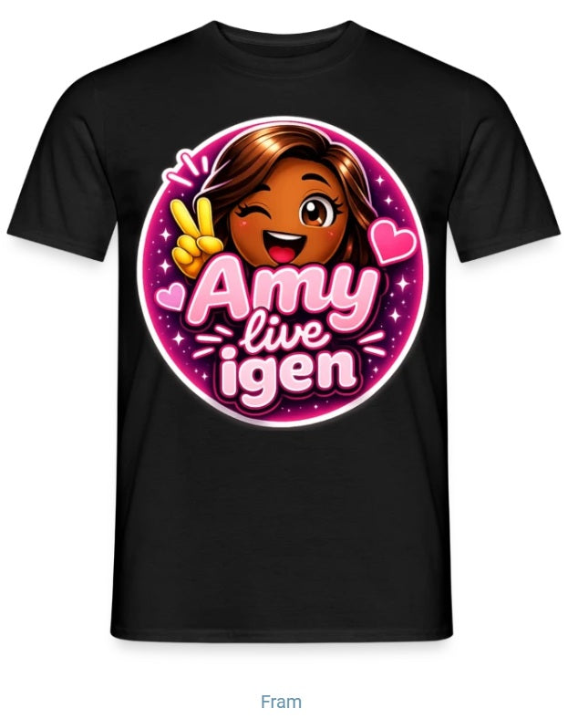 "Amy live igen" t-shirt herr (stort tryck)